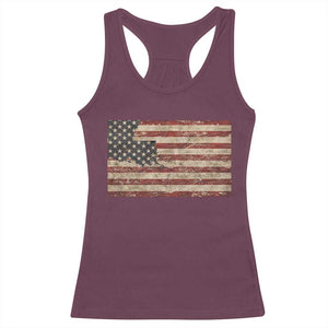 Louisiana Pride Vintage American Flag State Map Racerback Tank Top TS11 Maroon Print Your Wear