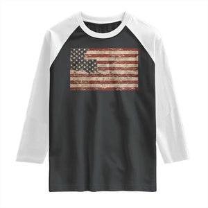 Louisiana Pride Vintage American Flag State Map Raglan Shirt TS11 Black White Print Your Wear