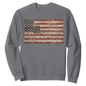 Louisiana Pride Vintage American Flag State Map Sweatshirt TS11 Charcoal Print Your Wear