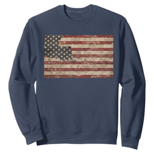 Louisiana Pride Vintage American Flag State Map Sweatshirt TS11 Navy Print Your Wear