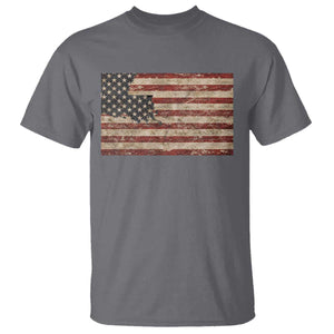 Louisiana Pride Vintage American Flag State Map T Shirt TS11 Charcoal Print Your Wear