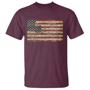 Louisiana Pride Vintage American Flag State Map T Shirt TS11 Maroon Print Your Wear