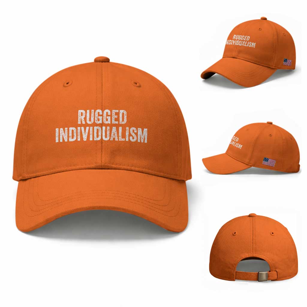 Rugged Individualism Baseball Cap Funny Capitalism Saying TS11 Baseball Cap Universal Fit Orange Print Your Wear