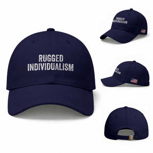 Rugged Individualism Baseball Cap Funny Capitalism Saying TS11 Baseball Cap Universal Fit Dark Blue Print Your Wear