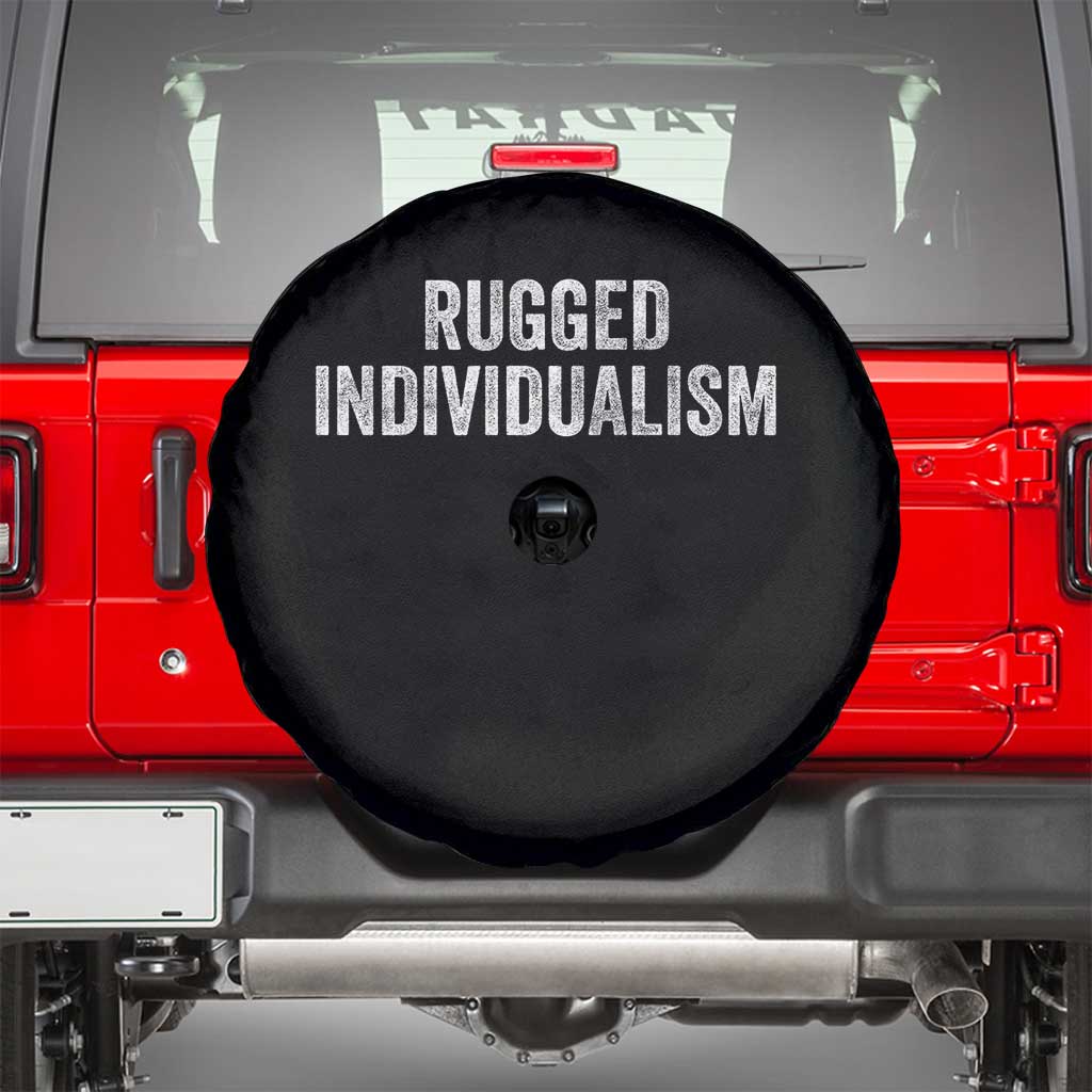 Rugged Individualism Spare Tire Cover Funny Capitalism Saying TS11 Black Print Your Wear