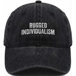 Rugged Individualism Washed Cotton Baseball Cap Funny Capitalism Saying TS11 Print Your Wear