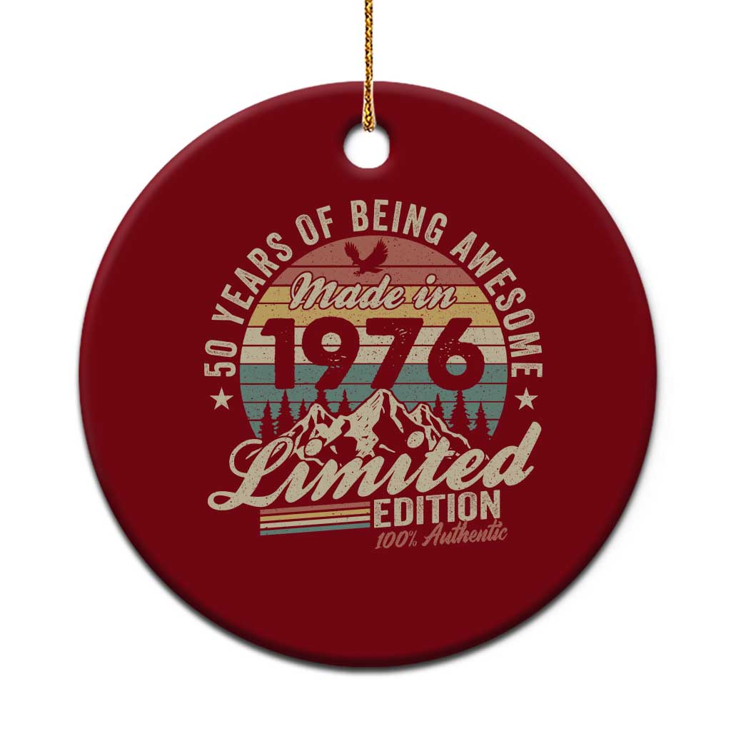 50th Birthday Made In 1976 Ceramic Ornament 50 Years Of Being Awesome Vintage Limited Edition TS11 1pc Red Print Your Wear