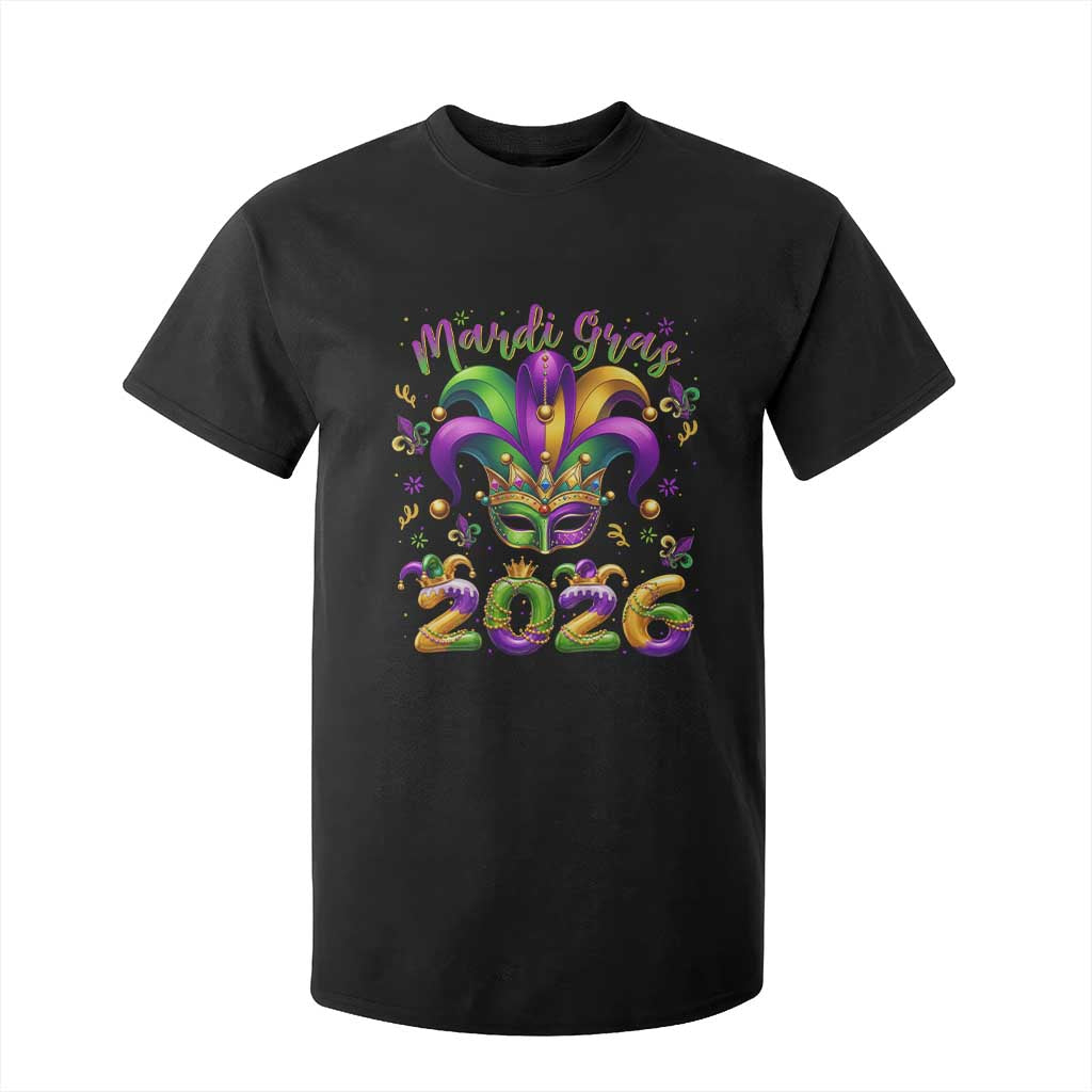 Mardi Gras 2026 T Shirt For Kid Funny Jester Hat Carnival Fleur De Lis TS11 Black Print Your Wear