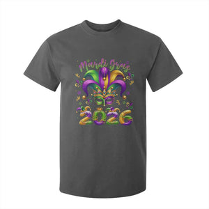Mardi Gras 2026 T Shirt For Kid Funny Jester Hat Carnival Fleur De Lis TS11 Dark Heather Print Your Wear