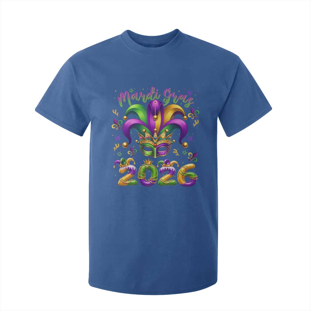 Mardi Gras 2026 T Shirt For Kid Funny Jester Hat Carnival Fleur De Lis TS11 Royal Blue Print Your Wear