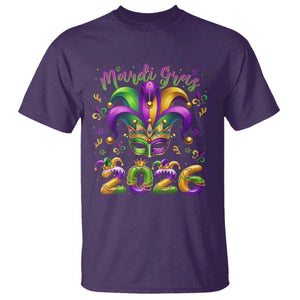 Mardi Gras 2026 T Shirt Funny Jester Hat Carnival Fleur De Lis TS11 Purple Print Your Wear