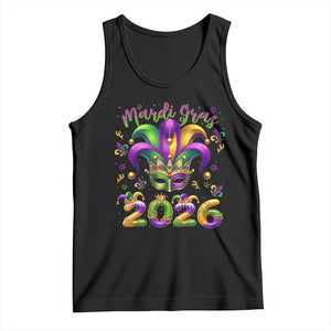 Mardi Gras 2026 Tank Top Funny Jester Hat Carnival Fleur De Lis TS11 Black Print Your Wear
