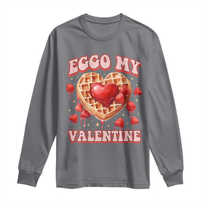 Eggo My Valentine Long Sleeve Shirt Funny Romantic Stranger Valentine's Day TS11 Charcoal Print Your Wear