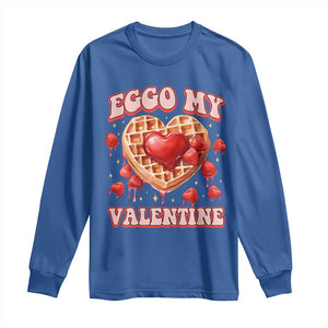 Eggo My Valentine Long Sleeve Shirt Funny Romantic Stranger Valentine's Day TS11 Royal Blue Print Your Wear