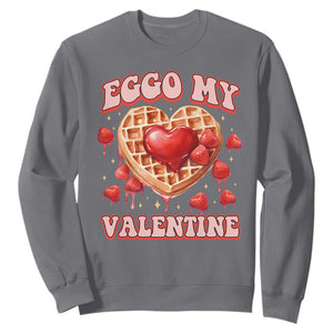 Eggo My Valentine Sweatshirt Funny Romantic Stranger Valentine's Day TS11 Charcoal Print Your Wear