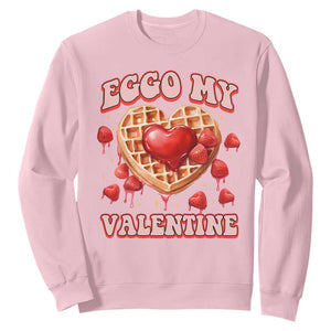 Eggo My Valentine Sweatshirt Funny Romantic Stranger Valentine's Day TS11 Light Pink Print Your Wear