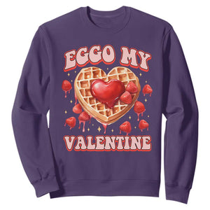 Eggo My Valentine Sweatshirt Funny Romantic Stranger Valentine's Day TS11 Purple Print Your Wear