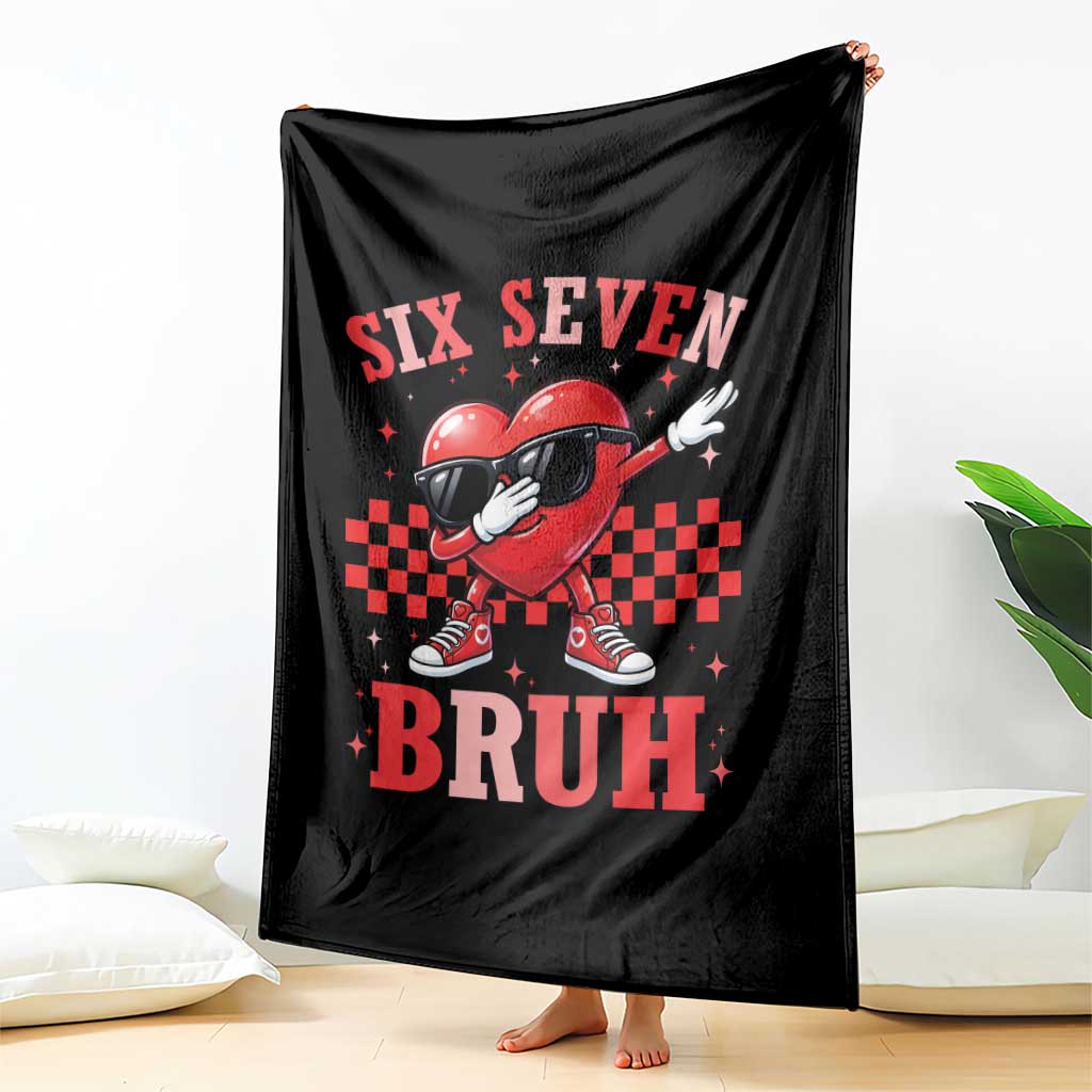 Funny Six Seven Bruh Valentines Day Throw Blanket Six Seven Dabbing Heart TS11 Print Your Wear