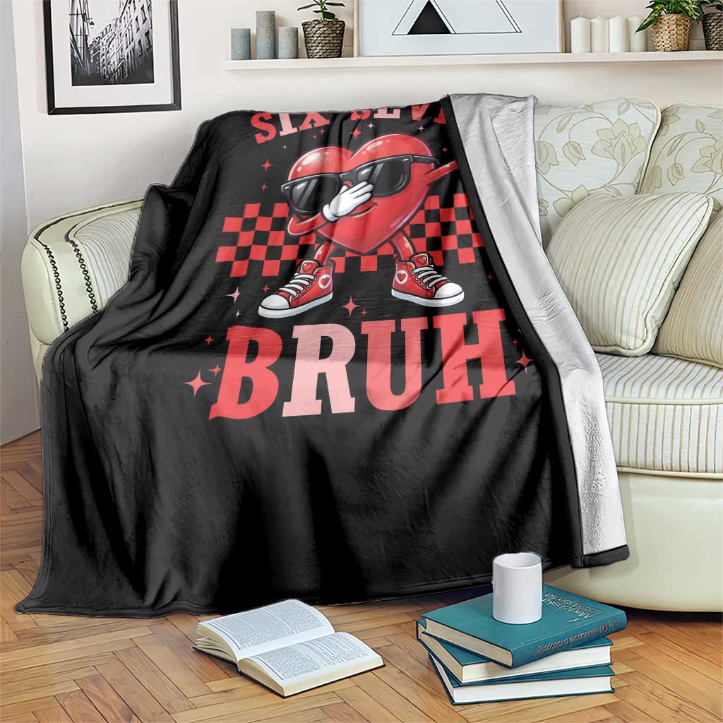 Funny Six Seven Bruh Valentines Day Throw Blanket Six Seven Dabbing Heart TS11 Print Your Wear
