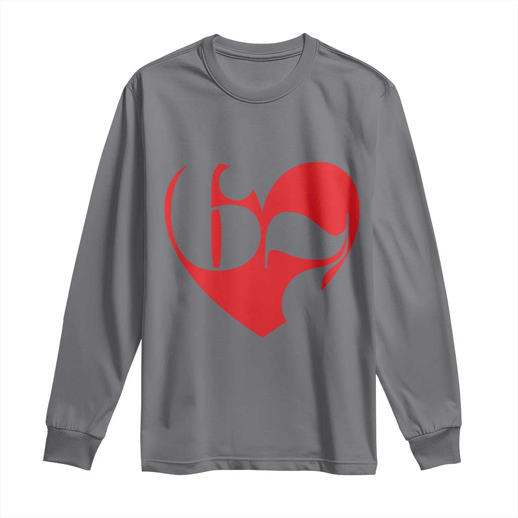 Funny Six Seven 67 Meme Valentines Day Red Heart Long Sleeve Shirt TS11 Charcoal Print Your Wear