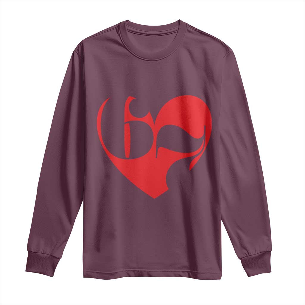 Funny Six Seven 67 Meme Valentines Day Red Heart Long Sleeve Shirt TS11 Maroon Print Your Wear