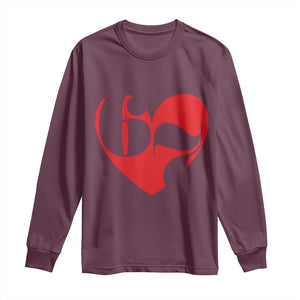 Funny Six Seven 67 Meme Valentines Day Red Heart Long Sleeve Shirt TS11 Maroon Print Your Wear