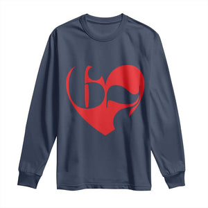 Funny Six Seven 67 Meme Valentines Day Red Heart Long Sleeve Shirt TS11 Navy Print Your Wear