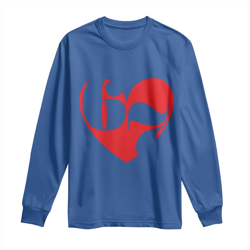 Funny Six Seven 67 Meme Valentines Day Red Heart Long Sleeve Shirt TS11 Royal Blue Print Your Wear
