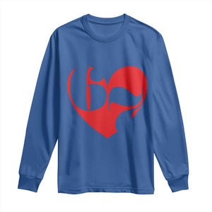 Funny Six Seven 67 Meme Valentines Day Red Heart Long Sleeve Shirt TS11 Royal Blue Print Your Wear