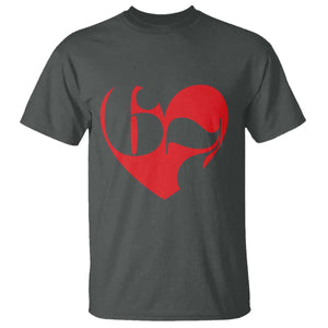 Funny Six Seven 67 Meme Valentines Day Red Heart T Shirt TS11 Dark Heather Print Your Wear