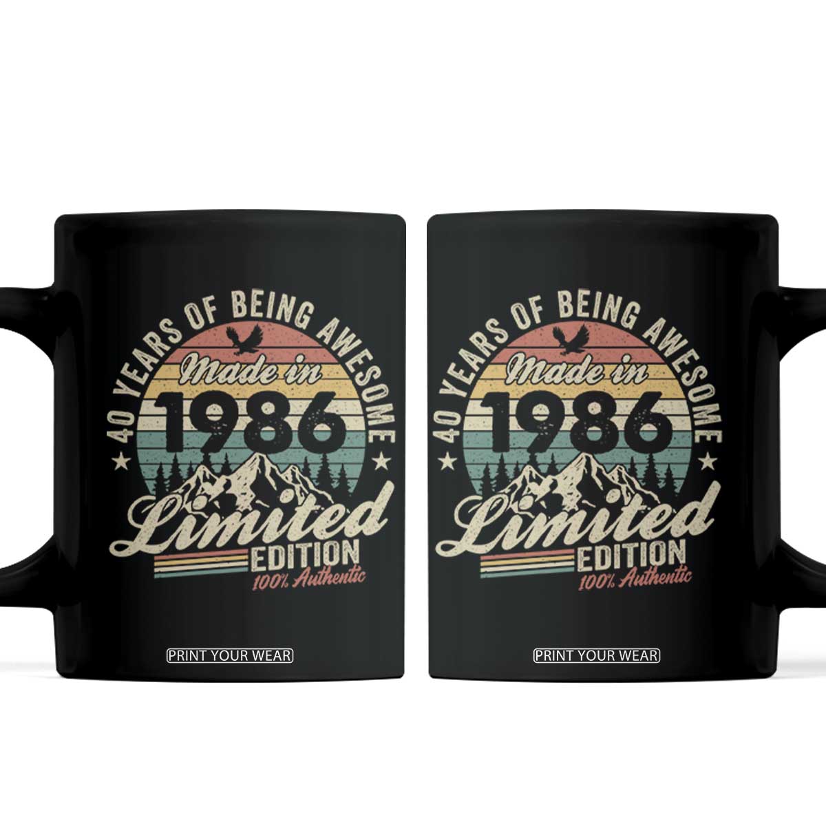 40th Birthday Made In 1986 Coffee Mug 40 Years Of Being Awesome Vintage Limited Edition TS11 Black Print Your Wear