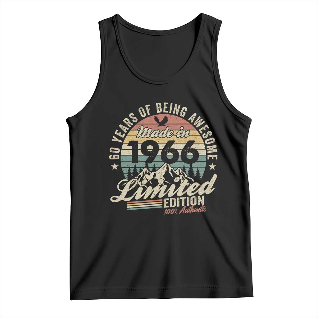 60th Birthday Made In 1966 Tank Top 60 Years Of Being Awesome Vintage Limited Edition TS11 Black Print Your Wear