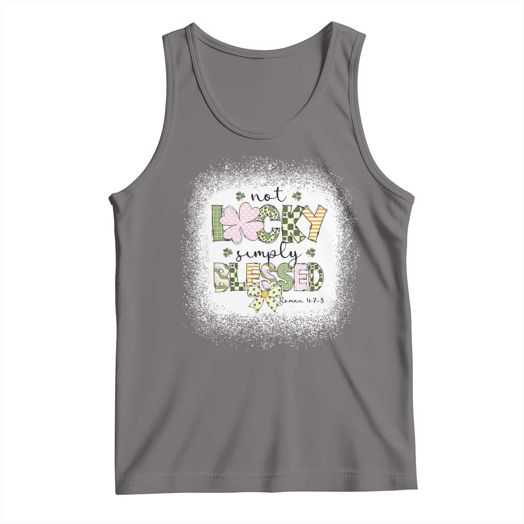 Not Lucky Simply Blessed Tank Top Blessed Christian Shamrocks St Patricks Day TS11 Deep Heather Print Your Wear
