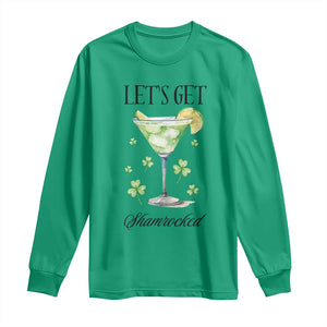 Funny Irish St Patrick's Day Cocktail Long Sleeve Shirt Let's Get Shamrocked Irish Festival TS11 Irish Green Print Your Wear