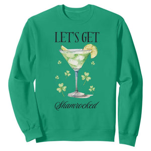 Funny Irish St Patrick's Day Cocktail Sweatshirt Let's Get Shamrocked Irish Festival TS11 Irish Green Print Your Wear