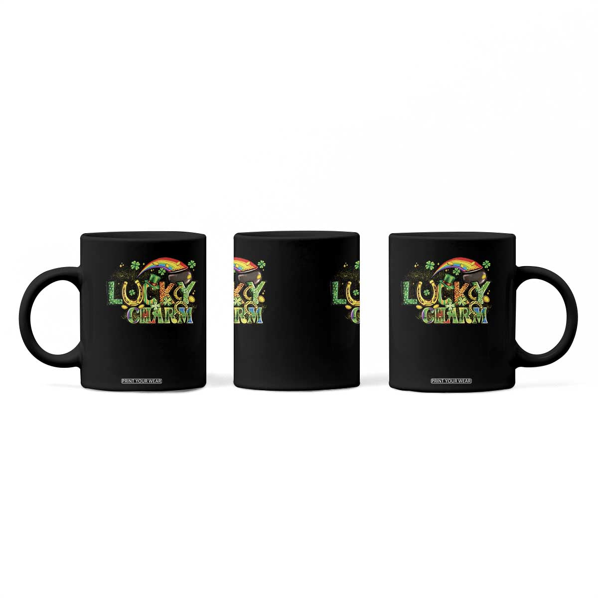 Funny St Patrick's Day Lucky Charm Coffee Mug Rainbow Gold Pot Clover TS11 Print Your Wear