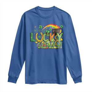 Funny St Patrick's Day Lucky Charm Long Sleeve Shirt Rainbow Gold Pot Clover TS11 Royal Blue Print Your Wear