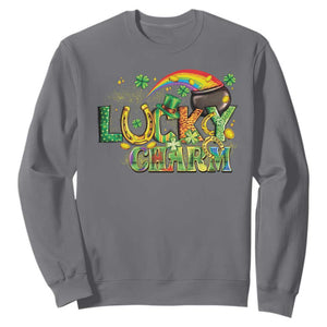 Funny St Patrick's Day Lucky Charm Sweatshirt Rainbow Gold Pot Clover TS11 Charcoal Print Your Wear