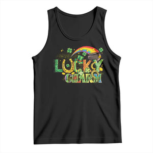 Funny St Patrick's Day Lucky Charm Tank Top Rainbow Gold Pot Clover TS11 Black Print Your Wear