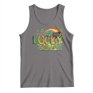 Funny St Patrick's Day Lucky Charm Tank Top Rainbow Gold Pot Clover TS11 Deep Heather Print Your Wear