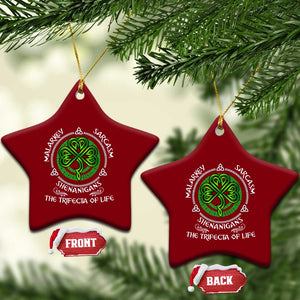 Funny St Patricks Day Irish Pride Ceramic Ornament Malarkey Sarcasm Shenanigans The Trifecta Of Life TS11 Print Your Wear