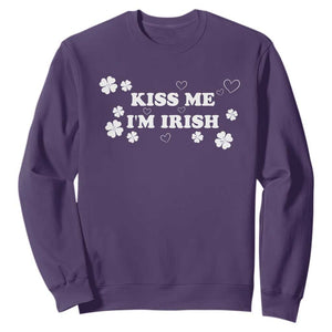 Funny Kiss Me I'm Irish St Patricks Day Sweatshirt TS11 Purple Print Your Wear