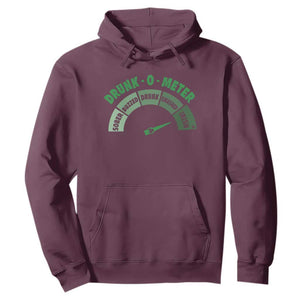 Funny Irish St. Patrick's Day Hoodie Drunk-O-Meter Drinking Party Shamrock TS11 Maroon Print Your Wear