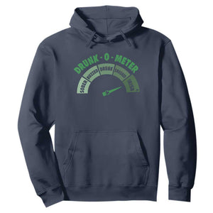 Funny Irish St. Patrick's Day Hoodie Drunk-O-Meter Drinking Party Shamrock TS11 Navy Print Your Wear