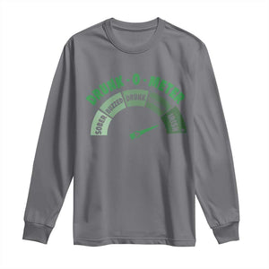 Funny Irish St. Patrick's Day Long Sleeve Shirt Drunk-O-Meter Drinking Party Shamrock TS11 Charcoal Print Your Wear