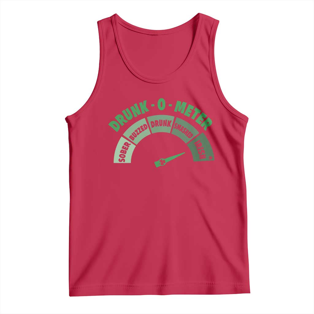 Funny Irish St. Patrick's Day Tank Top Drunk-O-Meter Drinking Party Shamrock TS11 Red Print Your Wear