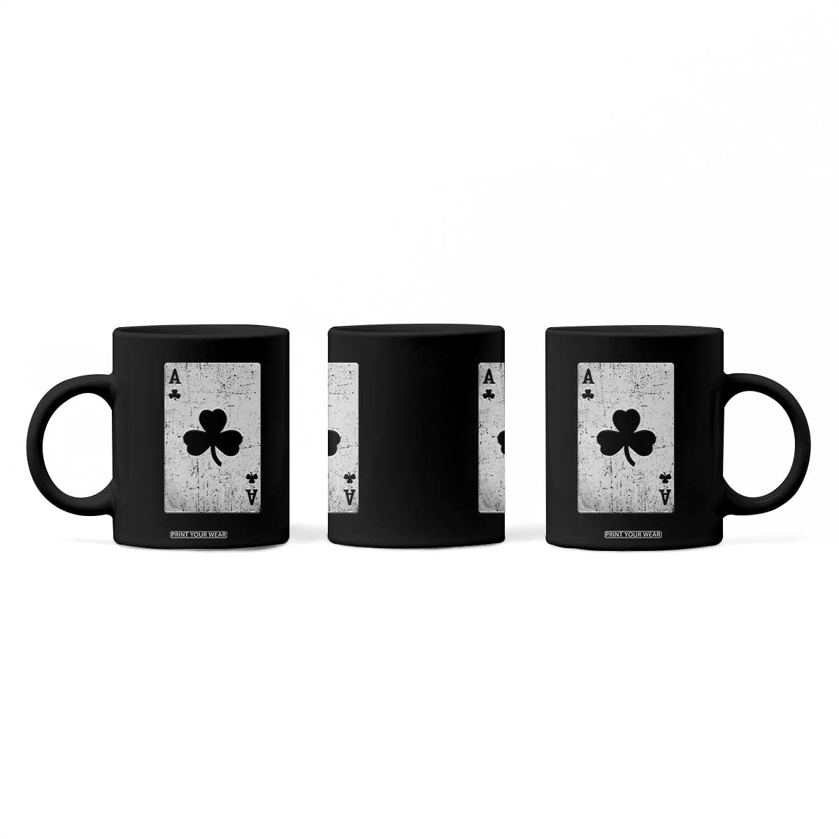 Funny St Patrick's Day Shamrock Clubs Poker Card Coffee Mug TS11 Print Your Wear