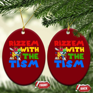 Funny Rizz Em With The Tism Ceramic Ornament Autism Awareness Dabbing Puzzle TS11 Print Your Wear