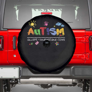 Autism Acceptance Month Spare Tire Cover Autism Accept Understand Love SPED Teachers TS11 Black Print Your Wear