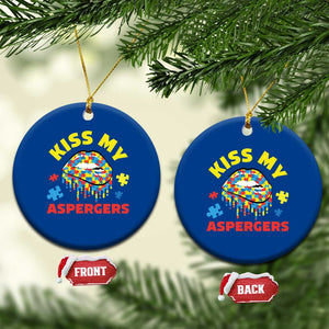 Funny Kiss My Aspergers Ceramic Ornament Asperger Syndrome Autism Awareness Puzzle Lips TS11 1pc Blue Print Your Wear